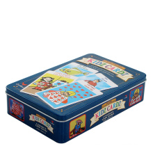 Wholesale metal playing cards games chess tin box tin can for kids